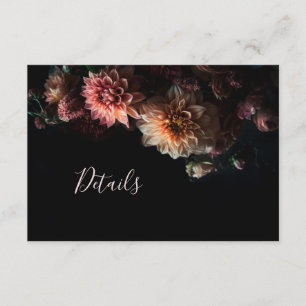 Carte D'accompagnement Fleurs de chrysanthème sombres et lunaires