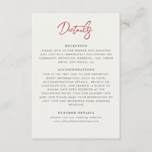 Carte D'accompagnement Fleurs de fraises rouges sucrées Mariage