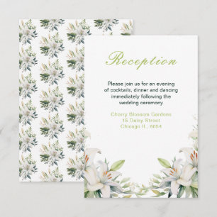 Carte D'accompagnement Fleurs de Lys Blancs Mariage