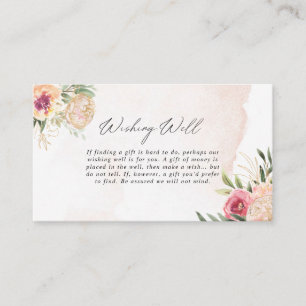 Carte D'accompagnement Fleurs de pivoine et d'or à l'huile qui souhaitent