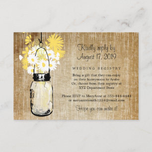 Carte D'accompagnement Fleurs de pot Mason rustique antique et fleurs sau