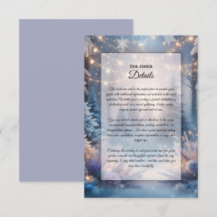 Carte D'accompagnement Fleurs d'hiver dans un mariage aux pins givrés