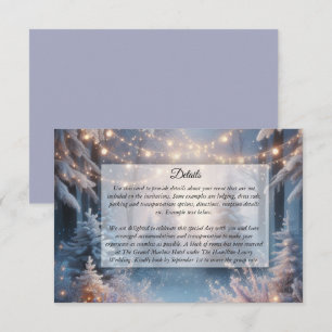 Carte D'accompagnement Fleurs d'hiver dans un mariage aux pins givrés