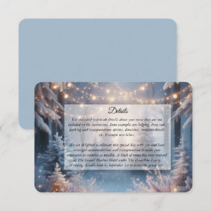Carte D'accompagnement Fleurs d'hiver dans un mariage aux pins givrés