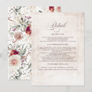 Carte D'accompagnement Fleurs d'ombrage de terre Elegant Boho Détails du 