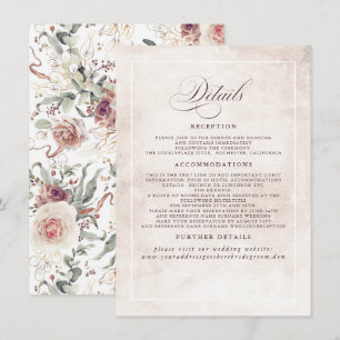 Carte D'accompagnement Fleurs d'ombrage de terre Elegant Boho Détails du 