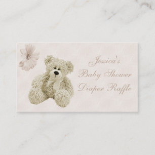 Carte D'accompagnement Fleurs d'ours en peluche Raffle de couches