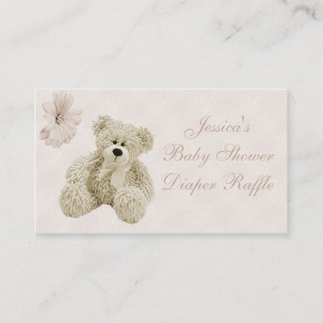 Carte D'accompagnement Fleurs d'ours en peluche Raffle de couches (Devant)