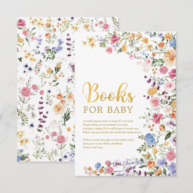 Carte D'accompagnement Fleurs du jardin Livres Fleurs sauvages de printem (Devant / Derrière)
