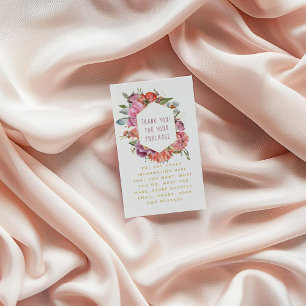 Carte D'accompagnement Fleurs et macarons bordure dorée