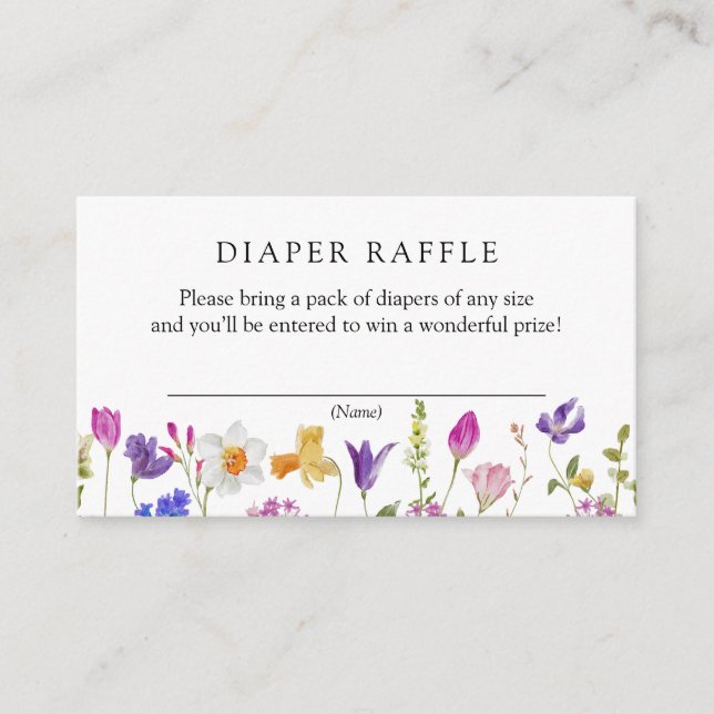 Carte D'accompagnement Fleurs printanières florissantes Raffle de couches (Devant)