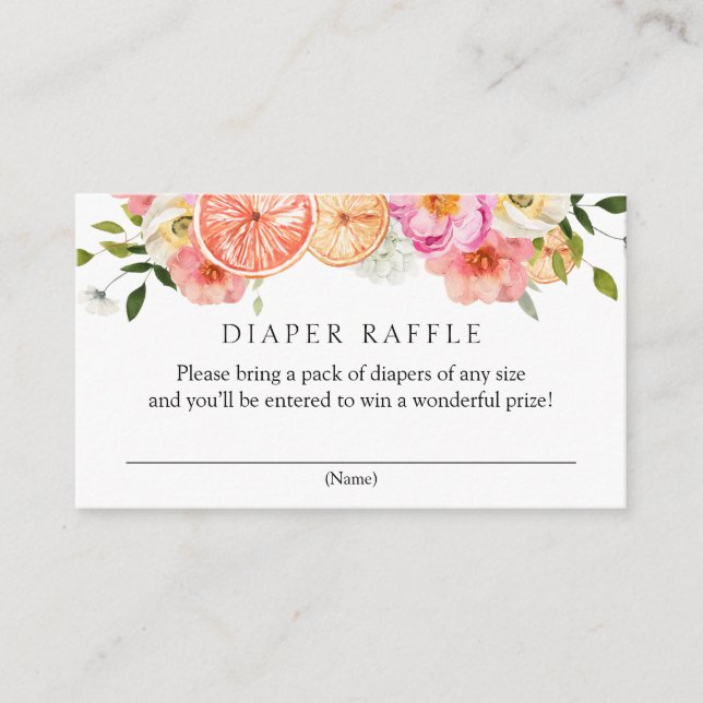 Carte D'accompagnement Fleurs roses d'agrumes Baby shower de carafe de co (Devant)
