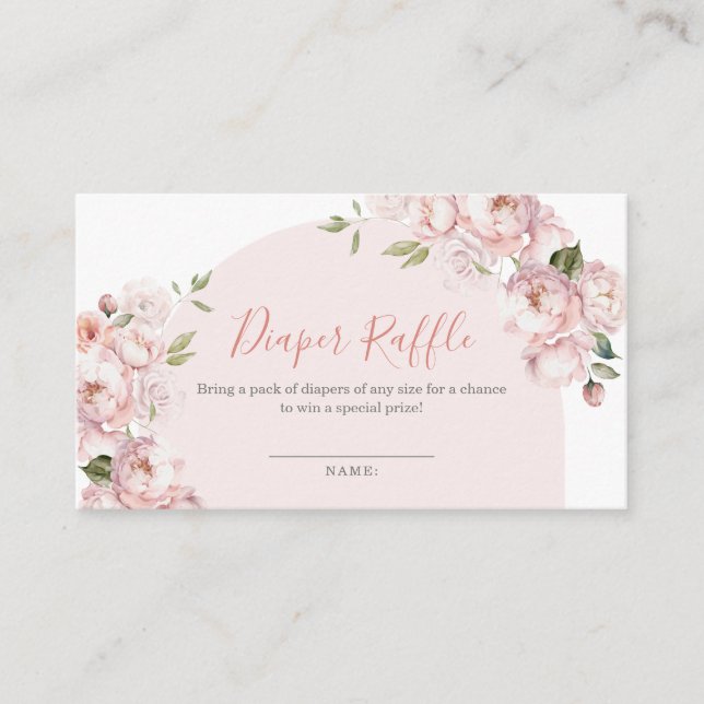 Carte D'accompagnement Fleurs roses Fille bébé en fleur de fleur Raffle (Devant)