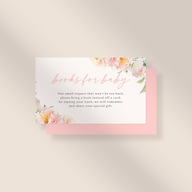 Carte D'accompagnement Fleurs Roses Jolies Livres Baby showers Fille Pour (Créateur téléchargé)