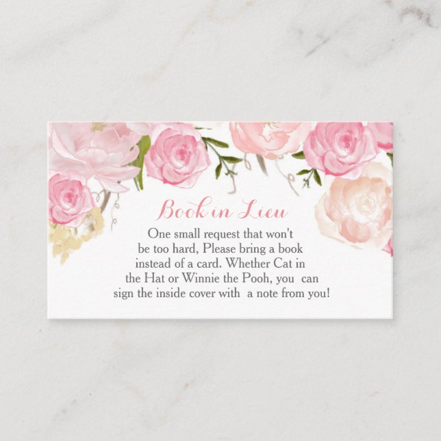 Carte D'accompagnement Fleurs roses Réserver En remplacement, Apporter un (Devant)