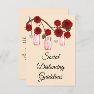 Carte D'accompagnement Fleurs rouges Mesures de sécurité des jarres Mason