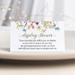 Carte D'accompagnement Fleurs sauvages Bébé en fleurs Affichage Douche