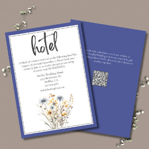 Carte D'accompagnement Fleurs sauvages Bleus Formal Elégant Mariage Hotel