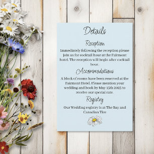 Carte D'accompagnement Fleurs sauvages Champignons bleus