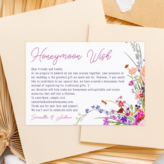 Carte D'accompagnement Fleurs sauvages chics et modernes souhaitant bien  (Créateur téléchargé)