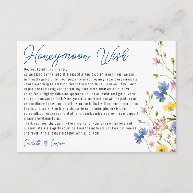 Carte D'accompagnement Fleurs sauvages contemporains de prairie bien dési (Devant)