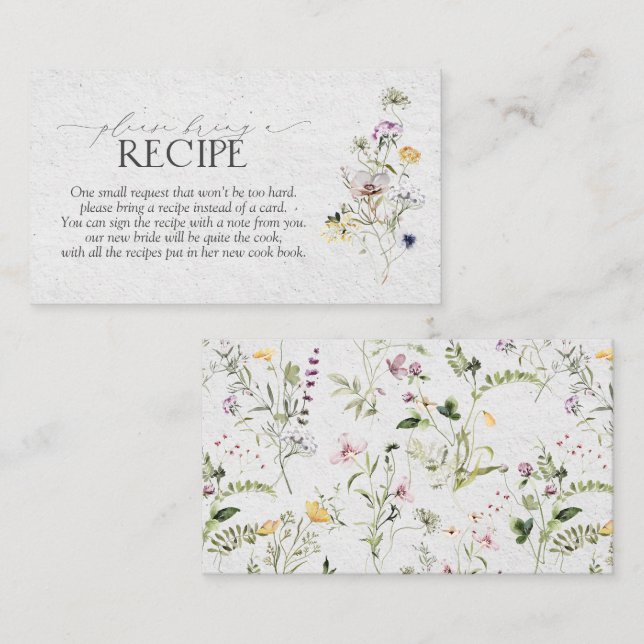 Carte D'accompagnement Fleurs sauvages D'Été Botanique S'Il Vous Plaît Ap (Devant / Derrière)