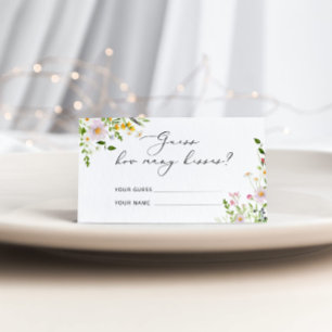 Carte D'accompagnement Fleurs sauvages devine combien de baisers jeu de m