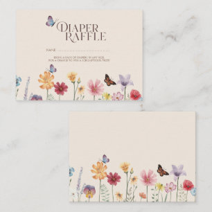 Carte D'accompagnement Fleurs sauvages et Papillon Baby shower Déchets Ra