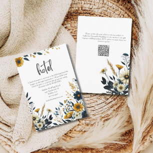 Carte D'accompagnement Fleurs sauvages jaunes bleues Mariage formel Hôtel