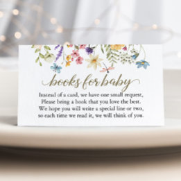 Carte D'accompagnement Fleurs sauvages Livre demandé pour la baby shower