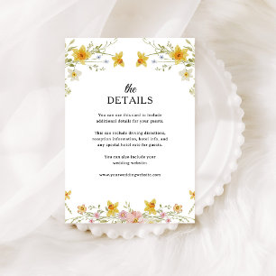 Carte D'accompagnement Fleurs sauvages printanières Détails de mariage