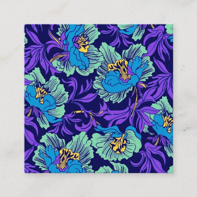 Carte D'accompagnement Fleurs violettes et bleues William Morris (Devant)