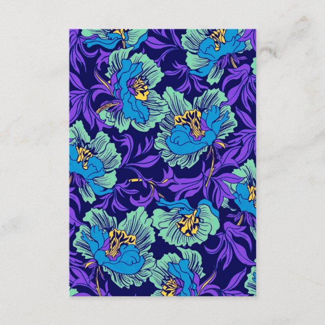 Carte D'accompagnement Fleurs violettes et bleues William Morris (Devant)