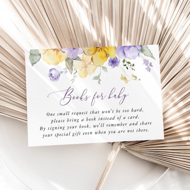 Carte D'accompagnement Fleurs Violettes, Fleurs Jaunes, Livres Pour Bébé (Créateur téléchargé)