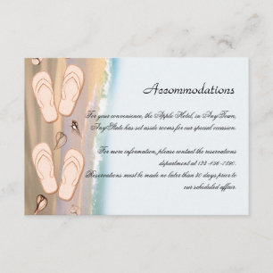 Carte D'accompagnement Flip Flops sur la plage Mariage Insertion