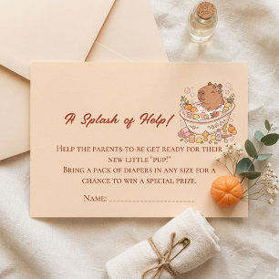 Carte D'accompagnement Floc Floc Bébé Capybara Fille Shower