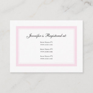 Carte D'accompagnement Floral Baby Girl Registry Card - Baby Pink