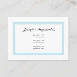 Carte D'accompagnement Floral Baby Registry Card - Baby Blue