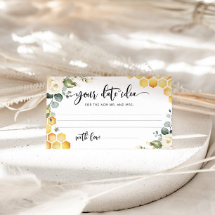 Carte D'accompagnement Floral bee Date nuit idées. Date jar