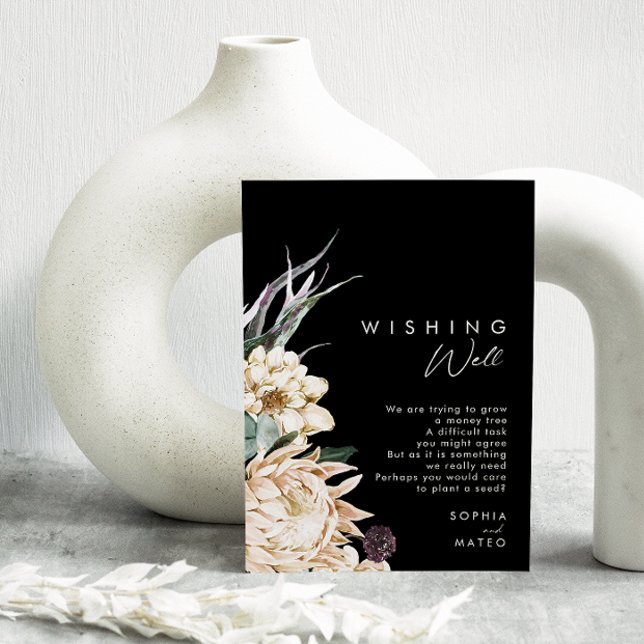 Carte D'accompagnement Floral blanc | Le Mariage noir veut bien (Créateur téléchargé)