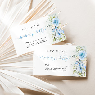 Carte D'accompagnement Floral bleu comme la taille du ventre de maman