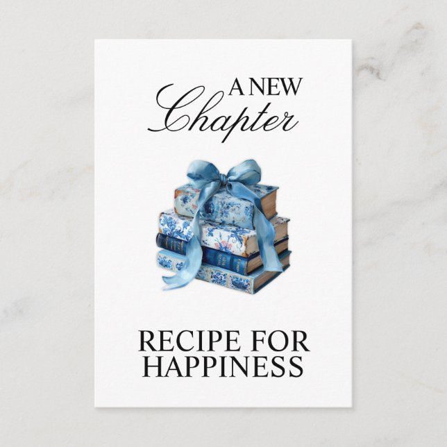 Carte D'accompagnement Floral Bleu Une nouvelle Fête des mariées de chapi (Devant)