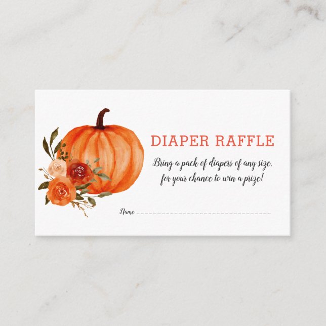 Carte D'accompagnement Floral citrouille Orange | Baby shower de carafe d (Devant)