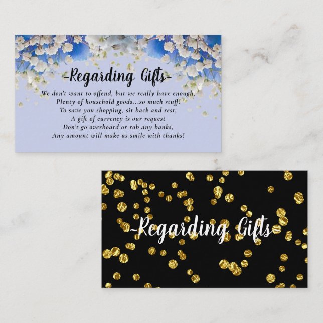 Carte D'accompagnement Floral Daisy Honeymoon Fund mariage de douche nupt (Devant / Derrière)