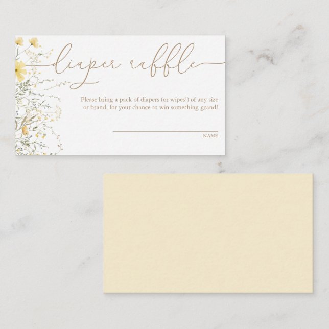 Carte D'accompagnement Floral d'or | Fleur sauvage Déchets (Devant / Derrière)
