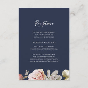 Carte D'accompagnement Floral flush moderne Réception de mariage de la