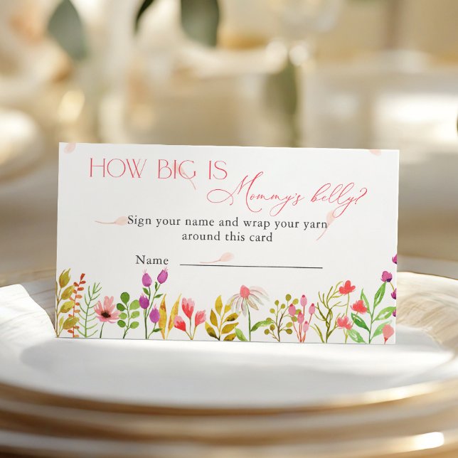 Carte D'accompagnement Floral Greenery Rustic How Big is Mommy’s Belly (Créateur téléchargé)