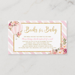 Carte D'accompagnement Floral Hot Air Balloon Apporter un livre