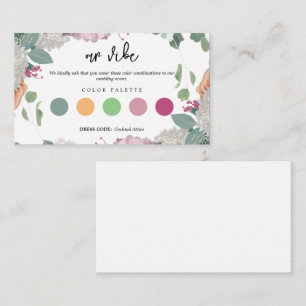 Carte D'accompagnement Floral Mariage thème Code robe
