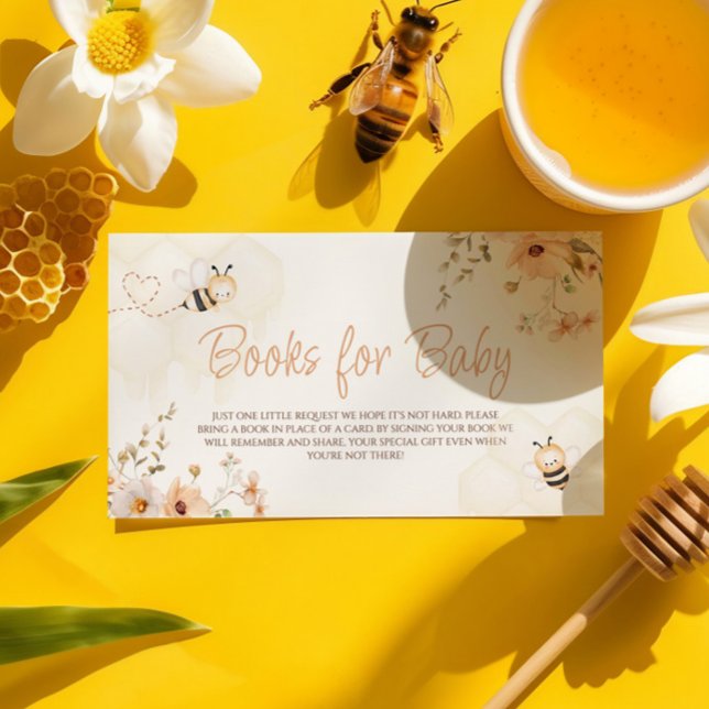 Carte D'accompagnement Floral Miel Bee Baby shower Livres Pour Bébé (Créateur téléchargé)